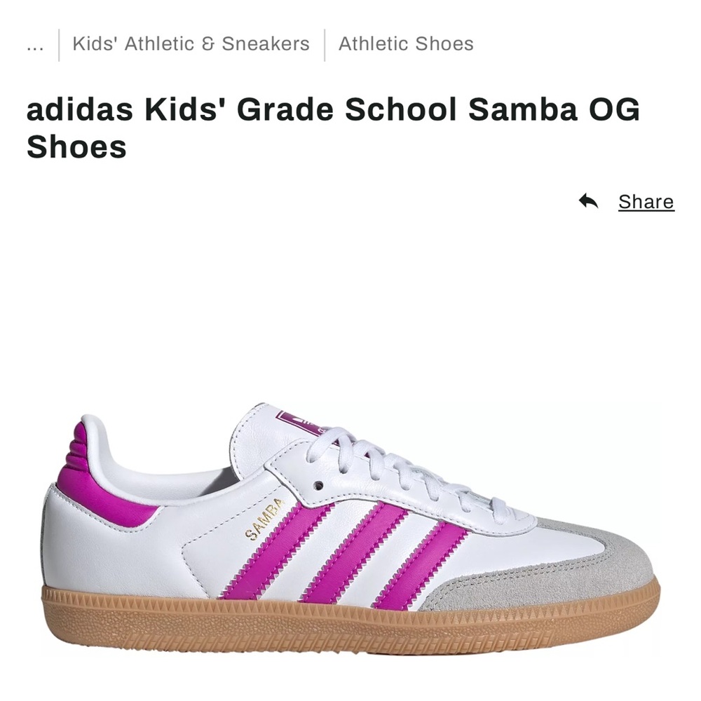 Adidas ✨ grade school kids samba OG sneakers ✨